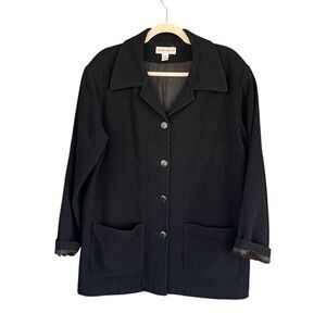 Vintage Laurence Bruce‎ Women's Wool Blazer Jacket Black Size 10
